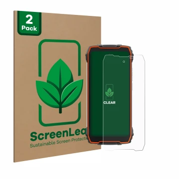 Face avant d’un emballage produit avec le logo de la marque ScreenLeaf. À côté, l’appareil Blackview Oscal Pilot 1 est représe