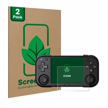 Face avant d’un emballage produit avec le logo de la marque ScreenLeaf. À côté, l’appareil Magicx Mini Zero 28 est représenté 