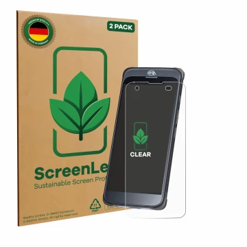 Face avant d’un emballage produit avec le logo de la marque ScreenLeaf. À côté, l’appareil Orderman 10 est représenté avec la 
