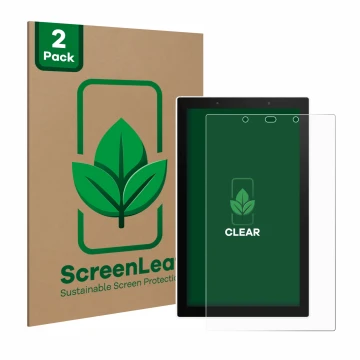 Face avant d’un emballage produit avec le logo de la marque ScreenLeaf. À côté, l’appareil SONOFF NSPanel Pro 120 est représen