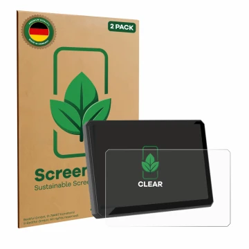 Face avant d’un emballage produit avec le logo de la marque ScreenLeaf. À côté, l’appareil Carpuride W502BS 5
