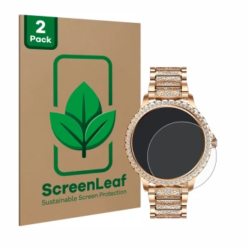 Face avant d’un emballage produit avec le logo de la marque ScreenLeaf. À côté, l’appareil LIGE BW1845A-CC 1.32