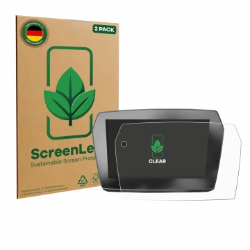 Face avant d’un emballage produit avec le logo de la marque ScreenLeaf. À côté, l’appareil Voge 525DSX 2025 est représenté ave