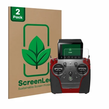 Face avant d’un emballage produit avec le logo de la marque ScreenLeaf. À côté, l’appareil PowerBox Systems Atom est représent