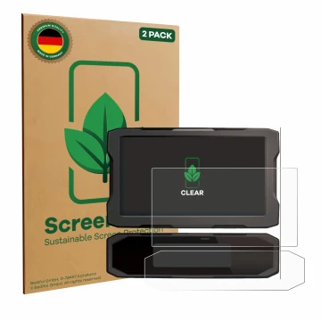 Face avant d’un emballage produit avec le logo de la marque ScreenLeaf. À côté, l’appareil Honda NT 1100 2021 est représenté a