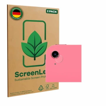 Face avant d’un emballage produit avec le logo de la marque ScreenLeaf. À côté, l’appareil Apple iPad A16 11