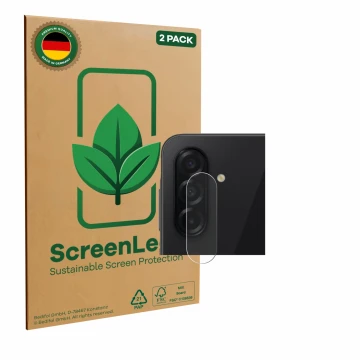 Face avant d’un emballage produit avec le logo de la marque ScreenLeaf. À côté, l’appareil Samsung Galaxy A26 5G Enterprise Ed