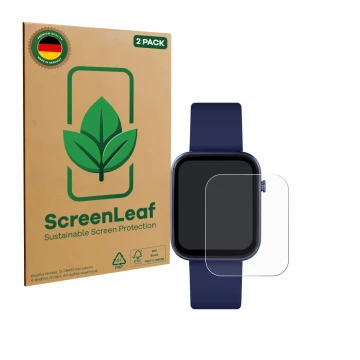 Face avant d’un emballage produit avec le logo de la marque ScreenLeaf. À côté, l’appareil Reflex Active Series 13 est représe