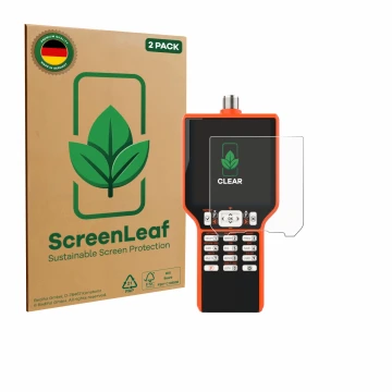 Face avant d’un emballage produit avec le logo de la marque ScreenLeaf. À côté, l’appareil RigExpert MATCH est représenté avec