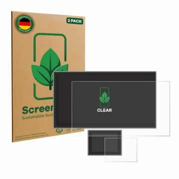 Face avant d’un emballage produit avec le logo de la marque ScreenLeaf. À côté, l’appareil Icom IC-7760 est représenté avec la