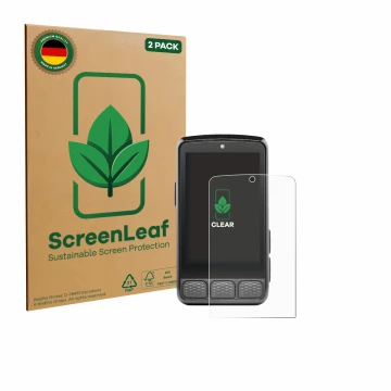 Face avant d’un emballage produit avec le logo de la marque ScreenLeaf. À côté, l’appareil Wahoo Elemnt Roam 3 est représenté 