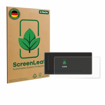 Face avant d’un emballage produit avec le logo de la marque ScreenLeaf. À côté, l’appareil Acta Berg Radio est représenté avec