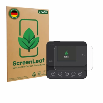 Face avant d’un emballage produit avec le logo de la marque ScreenLeaf. À côté, l’appareil ISDT K2Zip est représenté avec la p
