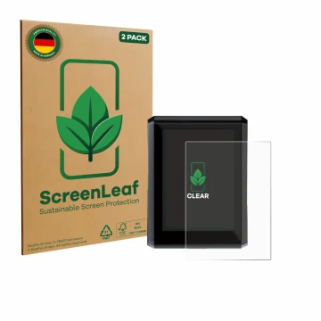 Face avant d’un emballage produit avec le logo de la marque ScreenLeaf. À côté, l’appareil Shimano SC-EN610 est représenté ave