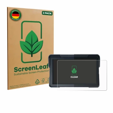 Face avant d’un emballage produit avec le logo de la marque ScreenLeaf. À côté, l’appareil Lamtto RC19 7