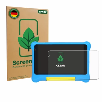 Face avant d’un emballage produit avec le logo de la marque ScreenLeaf. À côté, l’appareil Yicty YTYTK707 est représenté avec 