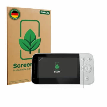 Face avant d’un emballage produit avec le logo de la marque ScreenLeaf. À côté, l’appareil Philips Avent SCD951/26 est représe