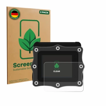 Face avant d’un emballage produit avec le logo de la marque ScreenLeaf. À côté, l’appareil Shearwater Perdix 2 est représenté 