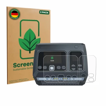 Face avant d’un emballage produit avec le logo de la marque ScreenLeaf. À côté, l’appareil SkyRc D750 Mix est représenté avec 