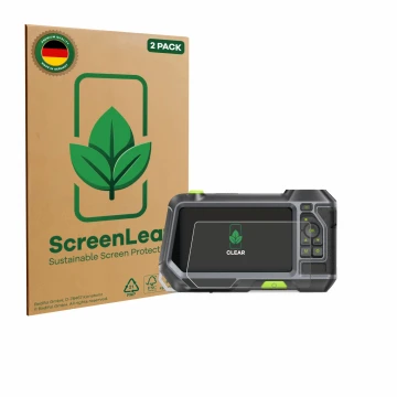 Face avant d’un emballage produit avec le logo de la marque ScreenLeaf. À côté, l’appareil Teslong NTS500 est représenté avec 