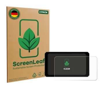 Face avant d’un emballage produit avec le logo de la marque ScreenLeaf. À côté, l’appareil Chigee AIO-6 Max est représenté ave