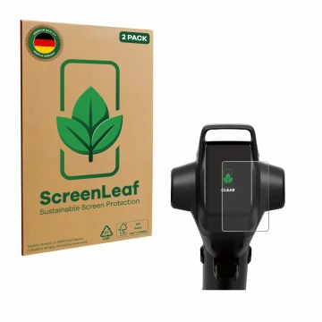 Face avant d’un emballage produit avec le logo de la marque ScreenLeaf. À côté, l’appareil Segway GT3 Pro est représenté avec 