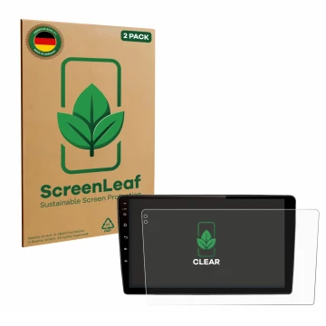 Face avant d’un emballage produit avec le logo de la marque ScreenLeaf. À côté, l’appareil Junsun V2 Plus 10