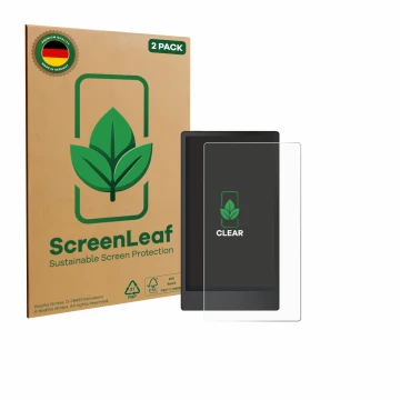 Face avant d’un emballage produit avec le logo de la marque ScreenLeaf. À côté, l’appareil reMarkable Paper Pro Move est repré