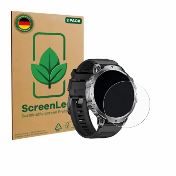 Face avant d’un emballage produit avec le logo de la marque ScreenLeaf. À côté, l’appareil LIGE EF13 1.85