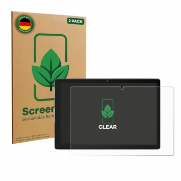 Face avant d’un emballage produit avec le logo de la marque ScreenLeaf. À côté, l’appareil Yicty MB1001 10.1