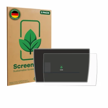 Face avant d’un emballage produit avec le logo de la marque ScreenLeaf. À côté, l’appareil BMW i3 2019 est représenté avec la 