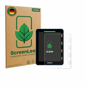 Face avant d’un emballage produit avec le logo de la marque ScreenLeaf. À côté, l’appareil Vakaros Atlas 2 / Edge est représen