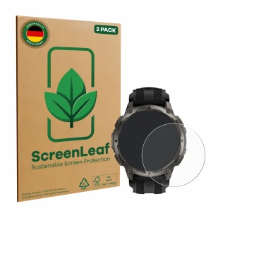 Face avant d’un emballage produit avec le logo de la marque ScreenLeaf. À côté, l’appareil Kospet Tank T4 est représenté avec 