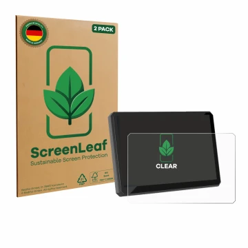 Face avant d’un emballage produit avec le logo de la marque ScreenLeaf. À côté, l’appareil Carpuride W502BS Pro 5