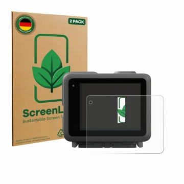 Face avant d’un emballage produit avec le logo de la marque ScreenLeaf. À côté, l’appareil GoPro Lit Hero est représenté avec 