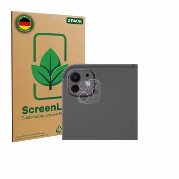 Face avant d’un emballage produit avec le logo de la marque ScreenLeaf. À côté, l’appareil Apple iPad Pro 13