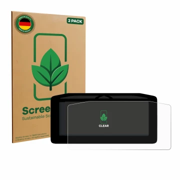 Face avant d’un emballage produit avec le logo de la marque ScreenLeaf. À côté, l’appareil Ducati XDiavel V4 2025 Affichage de