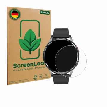 Face avant d’un emballage produit avec le logo de la marque ScreenLeaf. À côté, l’appareil Lgnitek GE30-H 1.43