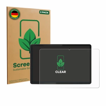 Face avant d’un emballage produit avec le logo de la marque ScreenLeaf. À côté, l’appareil Lenovo Tab K11 (2e Gen.) est représ