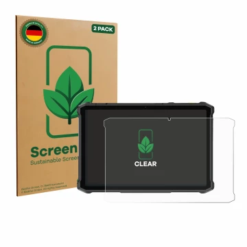 Face avant d’un emballage produit avec le logo de la marque ScreenLeaf. À côté, l’appareil Ulefone Armor Pad 5 Ultra est repré