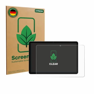 Face avant d’un emballage produit avec le logo de la marque ScreenLeaf. À côté, l’appareil Pritom M10 TAB 10 PLUS 10.1