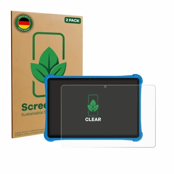 Face avant d’un emballage produit avec le logo de la marque ScreenLeaf. À côté, l’appareil Alldocube iPlay 70 SE est représent