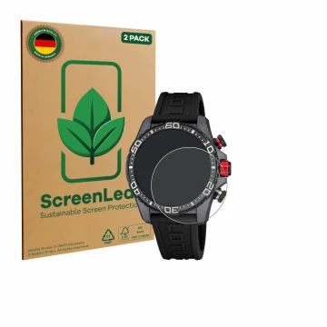 Face avant d’un emballage produit avec le logo de la marque ScreenLeaf. À côté, l’appareil Lotus Connected 20000/4 (45 mm) est