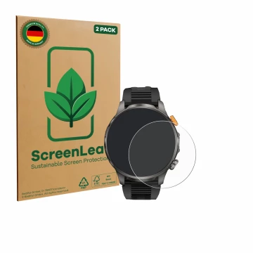 Face avant d’un emballage produit avec le logo de la marque ScreenLeaf. À côté, l’appareil Naixues AK90 1.91