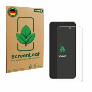 Face avant d’un emballage produit avec le logo de la marque ScreenLeaf. À côté, l’appareil Honor Magic 8 Lite est représenté a
