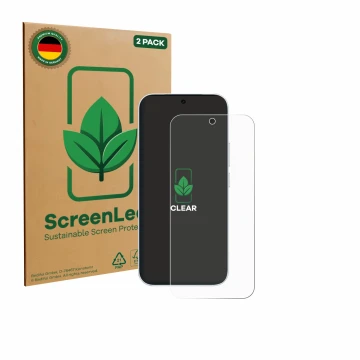 Face avant d’un emballage produit avec le logo de la marque ScreenLeaf. À côté, l’appareil Vivo S50 est représenté avec la pro