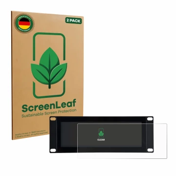 Face avant d’un emballage produit avec le logo de la marque ScreenLeaf. À côté, l’appareil GeeekPi DP-0059 7.84