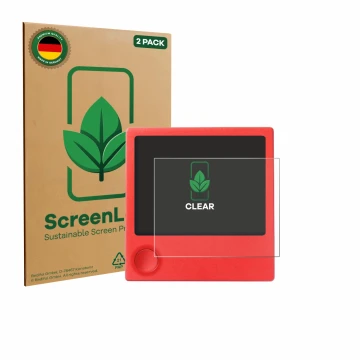 Face avant d’un emballage produit avec le logo de la marque ScreenLeaf. À côté, l’appareil PicPak E-Ink Display est représenté