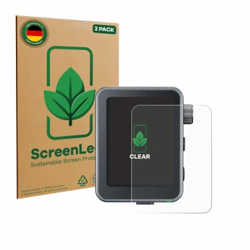 Face avant d’un emballage produit avec le logo de la marque ScreenLeaf. À côté, l’appareil Godox X3 Pro est représenté avec la