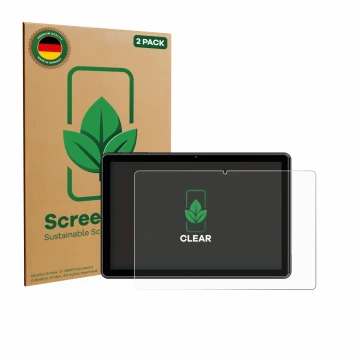 Face avant d’un emballage produit avec le logo de la marque ScreenLeaf. À côté, l’appareil Hasskya K30/K50/K70 10.1